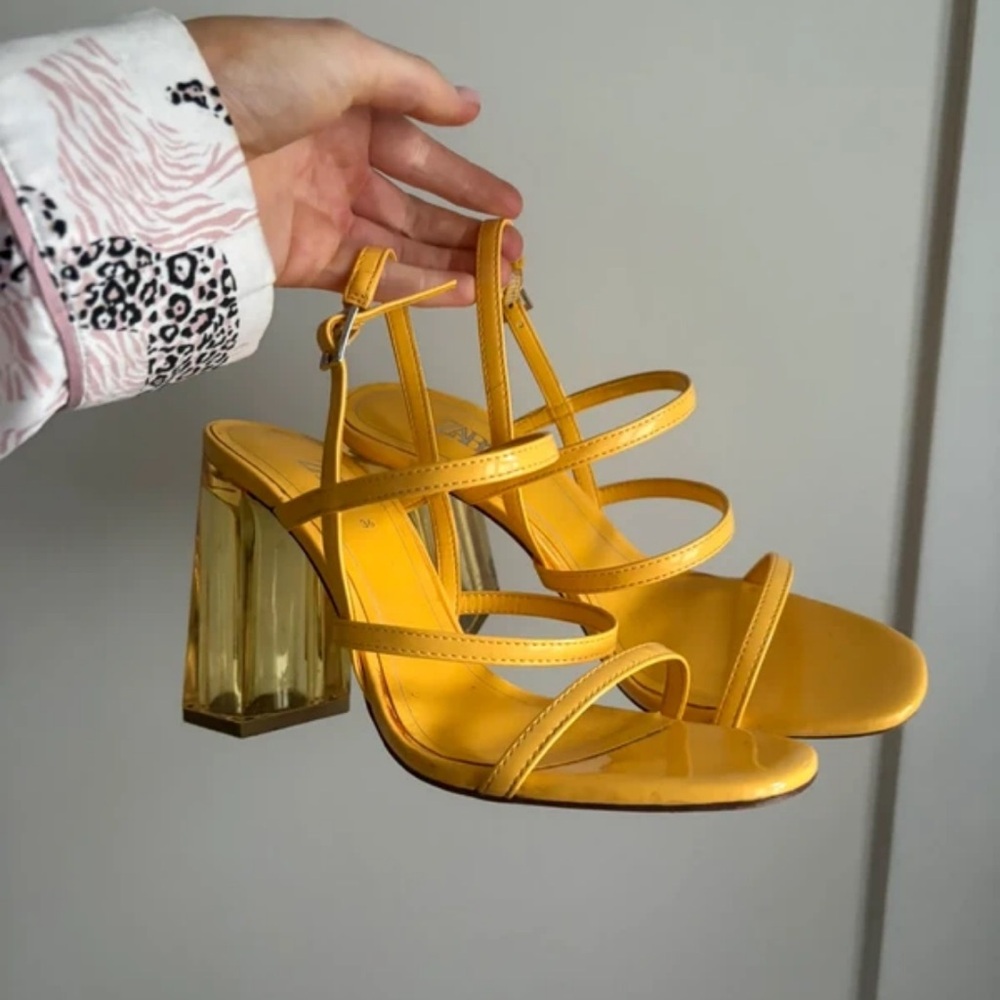 Zara Mustard Strappy Heels